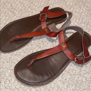 Brown leather sandals /: Size: 8